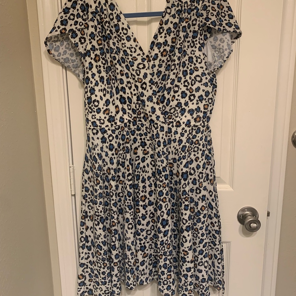 NWOT Smak Parlour Rainbow Leopard Wrap Dress XL